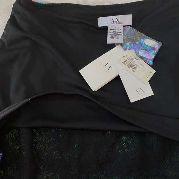 Y2 🧜‍♀️💜💚Armani Exchange sequin mini skirt NWT💚💜 - Picture 14 of 16
